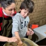 Kareena Kapoor Instagram - Pot, pot, pottery with the lil man ❤️❤️ Dharamkot studio such brilliant stuff 👏❤️💯