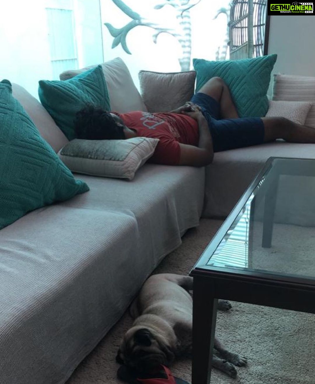 Kathir Instagram - Scooby and I had the same Sunday routine.. Eat, sleep, repeatđź‘‹ #sundayvibes