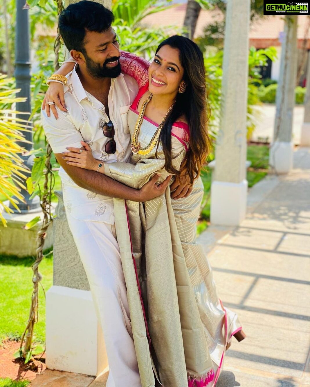 Keerthi shanthanu Instagram - 💖 #weddingvibes ! How I have to force him to pose😋 @shanthnu
