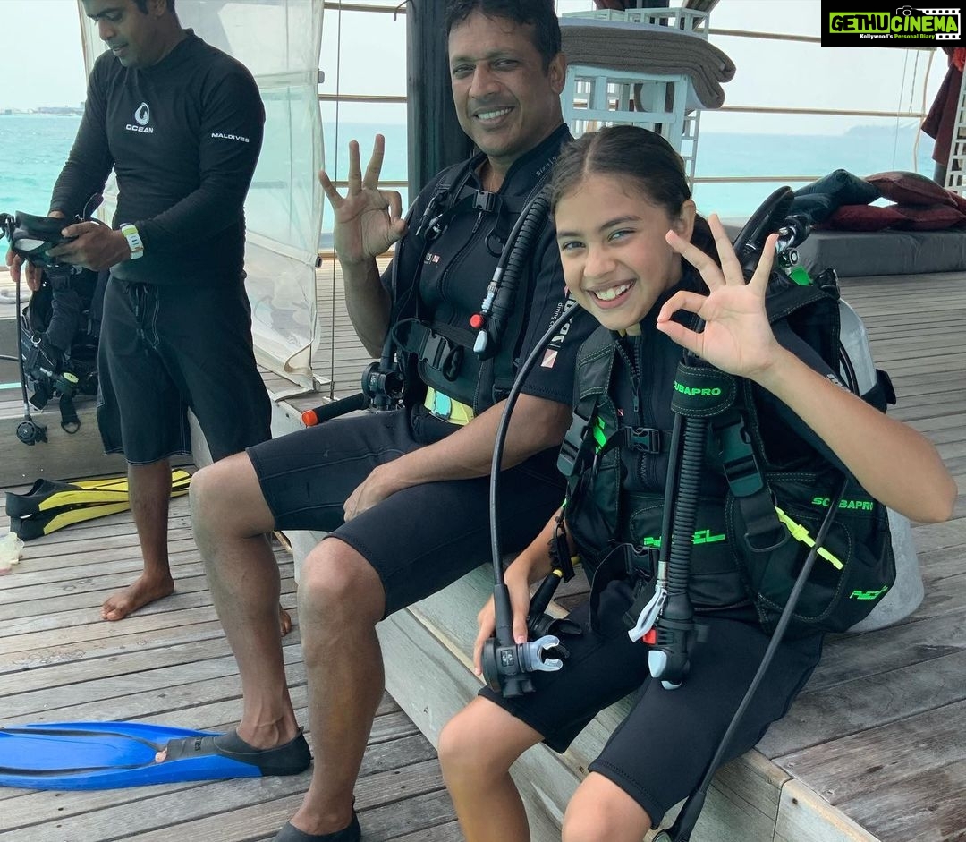 Lara Dutta Instagram - Thank you @tajhotels for always being our choice of a home away from home!! Big thank you to the @tajmaldives for your outstanding hospitality, warmth and kindness, especially to Saira!! We take away wonderful memories and can’t wait to be back!! A special thank you to GM #SamratDatta , #dilip and #saujan .