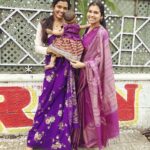 M.M. Manasi Instagram – Day 9
Purple 💜

With both my babies ❣️
Saree shapewear by @mayilibynandhini 💞

#Navarathri2020 #ColoursOfNavaratri #Day9 #Purple #Swara #monubaccha #saree #sareesofinstagram #sareestagram #BabyGirl