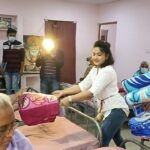 Madhavi Latha Instagram – Distributed blankets and fruits @oldagehome