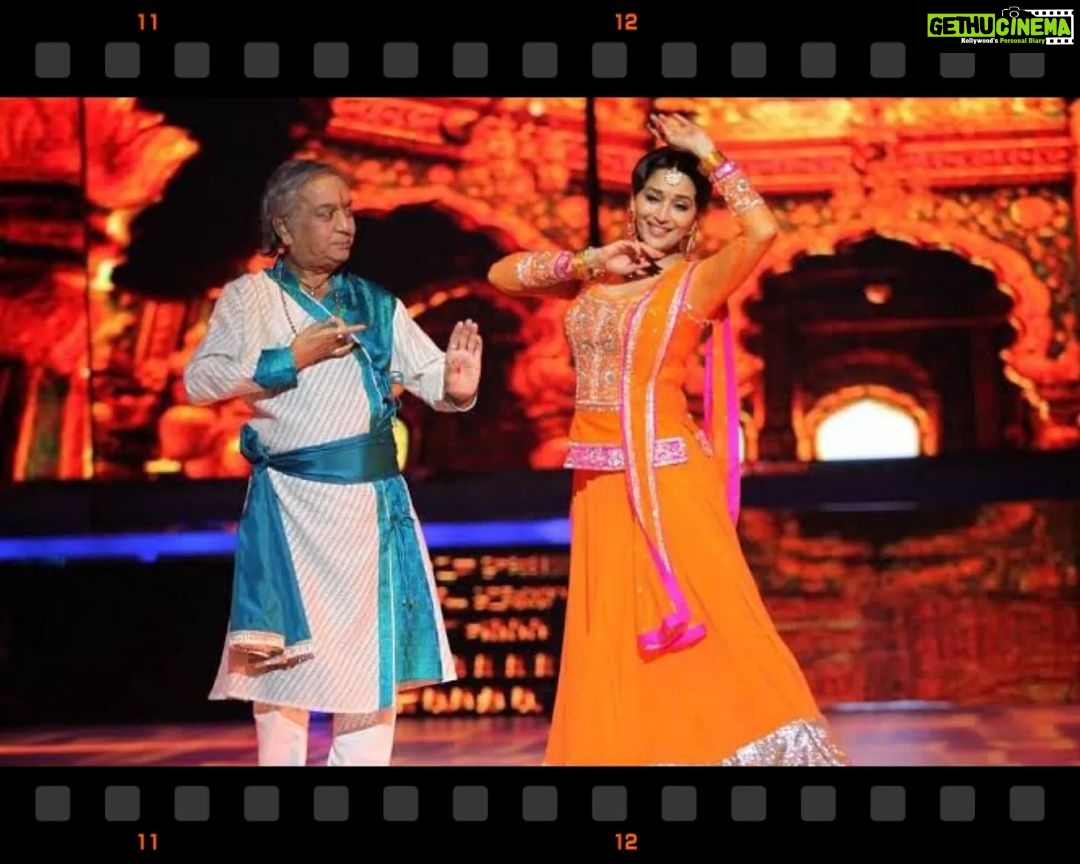 Madhuri Dixit Instagram - He was a legend but had a child like innocence. He was my guru but also my friend. He taught me the intricacies of dance and Abhinay but never failed to make me laugh at his funny anecdotes. He has left behind grieving fans and students but also left a legacy we will all carry forward. Thank you Maharajji for everything you taught me in dance along with humility, elegance and grace. कोटी कोटी प्रणाम🙏🏻 #PanditBirjuMaharaj #Guruji #RIP