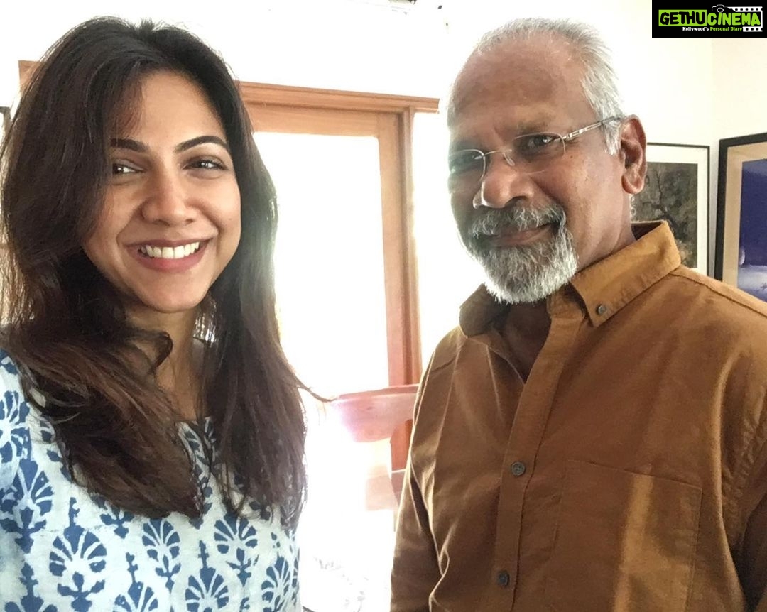 Madonna Sebastian Instagram - Him!♥️ Today! I’m going to contain my excitement and let the pictures do the talking. The heart and brains behind breathtaking cinema. #themaniratnam #maniratnam Chennai, India