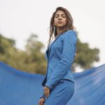 Madonna Sebastian Instagram - The Evening Blue #theblue #blue By @i_m_vyshnav @i_m_vyshnav @manekha_ @stylingbyafsheenshajahan @aghoriya