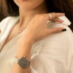 Mahima Nambiar Instagram - Loving my all new Color dial from @danielwellington 🤎 The Petite Amber features a light brown dial with a sunray finish in rose gold plating. This vibrant colour is associated with warmth, energy and boldness.I paired it with the Elevation Ring and Elevation necklace in rose gold. The stunning geometric-inspired design can be worn as an everyday look that instantly elevates your look. Get yourself these pieces now, Use my code ‘DWMAHIMA’ to get 15% off at checkout! 📸 - @camerasenthil #ad #DWincolor #danielwellington