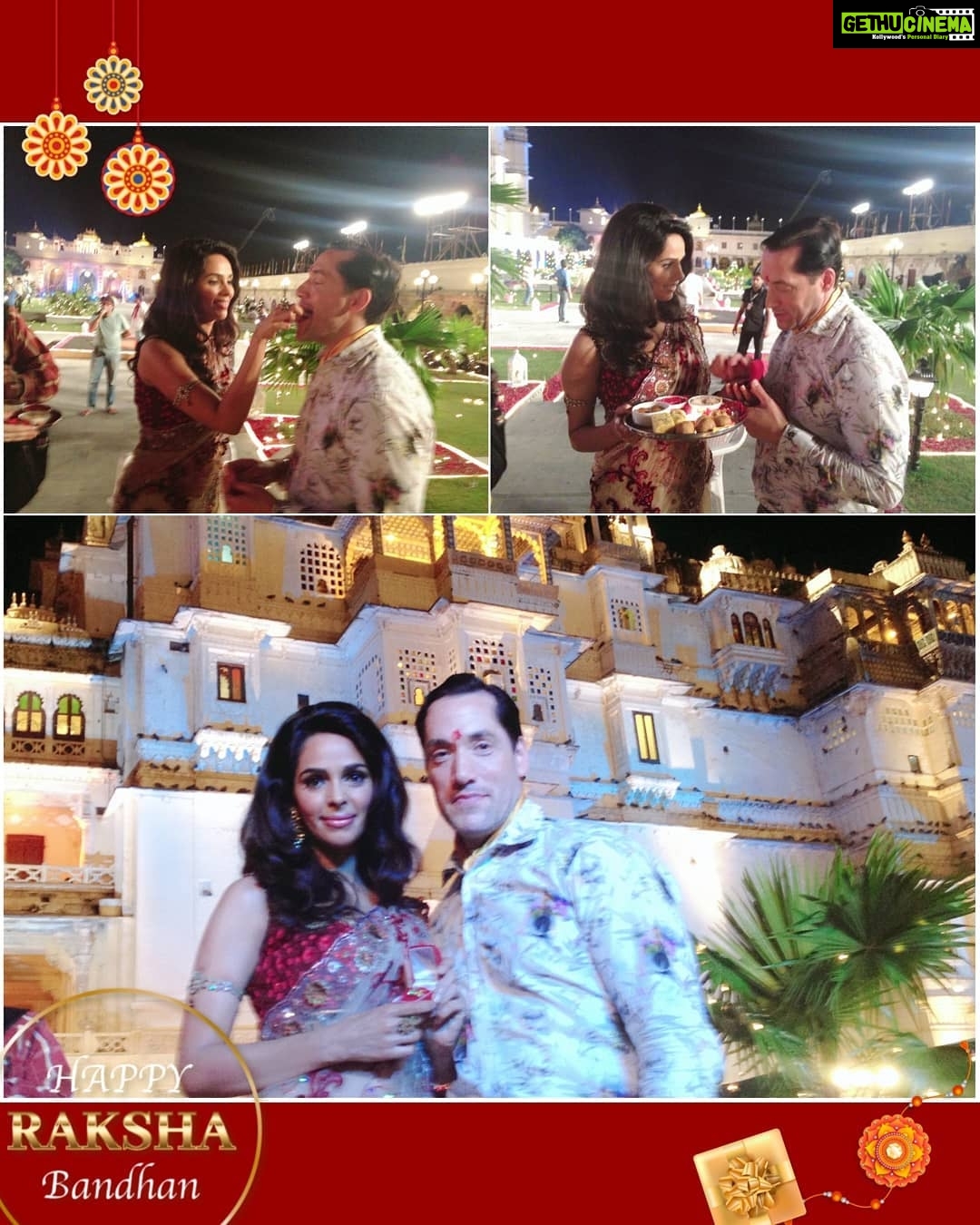 Mallika Sherawat Instagram - Brother from far land..Miss you @jeffreypaulbeauty . . #rakhispecial #festive #gifts #brothersisterlove #festivevibes #longdistancerakhi ❤