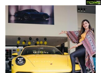 Mamta Mohandas Instagram - A Dream turns into Reality today. I have waited for over a decade for you my sunshine☀️ Proud to present to you the newest baby in my family.. Porsche 911 Carrera S in Racing Yellow. #needforspeed #power #racing #car #crazyaboutporsche #porsche #porsche911 #porscheclub #racecar #supercar #sportscar #luxurycars #luxurylifestyles #dreamon #neverstop #yellow @porschecentrekochi