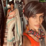 Mandira Bedi Instagram - Event-ful evening !! #instagramlive #workingsunday #workfromhome Wearing @anavila_m ❤️🧿