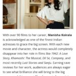 Manisha Koirala Instagram - It’s been 3 decades in films and a lot of life has happened..through the roller coaster of life, one thing remained unchanged. My love for cinema and acting… I'm blessed to be working in a job that I love the most. My prayers n wish that everyone gets to know their passion n succeed in their work/vocation…and stay invested in it throughout Their lives!! . I'm deeply grateful for the love we have received in this film..here’s are a few that kept me smiling throughout a few days. . . . . . . . . . . . . . . #indiasweetsandspicesmovie #review #bollyspice #thewashingtonpost #nytimes #latimes #dissdash #allthebest #hustle #gratitude #madewithlove #instagram #variety #tribeca2021