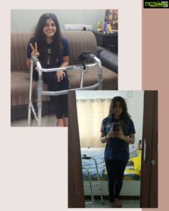 Manjima Mohan Instagram - Throwback to my walker days! When I thought getting back to my feet is far from a reality. But this whole phase taught me something very important. TRUST YOURSELF! You have survived a lot, and you will survive whatever is coming ❤

Happy weekend!❤❤