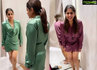 Meera Nandan Instagram - Trial room clicks with @dinstyling ♥️ . #instareels #trialroom #shoppingspree #shopping #funwithfriends #funny #laugh #reels #reelsinstagram #video
