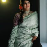 Megha Akash Instagram - Remain a classic 🤍 . . Saree: @kaaliibyvaishali x @vaishaliagarwal_ Jewellery: @kalasha_finejewels Pic: @ekorphotography Styled by @officialanahita