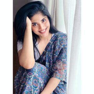 Megha Akash Instagram - You drew stars around my scars 🌟 

M E G H A  A K A S H 🤍
.
.
Muse : @meghaakash 

Photography, MUAH, Wardrobe & Styling: @theresa.shalini 
.
.
#shotoniphone 
.