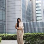 Megha Akash Instagram - New beginnings ✨ #Ravanasura • Styled by @officialanahita Outfit: @paaprikastore @reach.swetha x @manalirawat Earrings: @rubansaccessories Rings: @aristajewels.in Clutch: @accessoriesbyanandita Pic: @thescienceofphoto