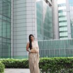 Megha Akash Instagram - New beginnings ✨ #Ravanasura • Styled by @officialanahita Outfit: @paaprikastore @reach.swetha x @manalirawat Earrings: @rubansaccessories Rings: @aristajewels.in Clutch: @accessoriesbyanandita Pic: @thescienceofphoto