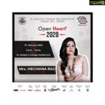 Meghana Raj Instagram – Its just the beginning of #2020 and it gets more exciting by the day… every individual has a story and a journey of their own to be told…. its just that i am yet to share mine… and now, i am willing to share it with an ‘open heart’ ! Thank u ST. JOSEPH’S for having me as ur speaker for the @openheart_2020 Event. Hoping to see you all at ST. Joseph’s college (autonomous )auditorium on the 11th JANUARY 2020. Im immensely excited to share my story with u all…. i hope u guys are too! See u all on 11th of January 2020! ❤️