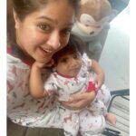 Meghana Raj Instagram - 10 months already! #JrCturns10 months thank you @lillechamps for these matching amma maga outfits! Its super cute and extremely comfortable! And most importantly thank you for JrC’s new friend.. ‘Champ’ the chimp! JrC loves him!