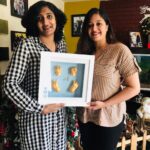 Meghana Raj Instagram - Wen u want to preserve happiness in a frame! Thank u @anila_impressions_and_frames for this beautiful gift! Making those lil feet and hands immortal (Chiranjeevi) thru ur work! Junior C will definitely cherish it..! #3dimpressions