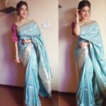 Mehreen Pizada Instagram - Saree: @sailesh_singhania Accessories: @accessoriesbyanandita Styled by @officialanahita