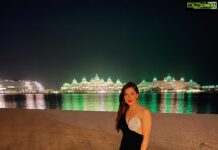 Mehrene Kaur Pirzada Instagram - All dressed up for the whole year to go 😍 #2022 🤍 Palm Jumeirah Beach