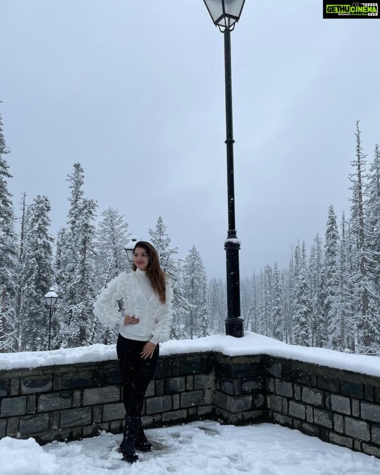 Mehrene Kaur Pirzada Instagram - White Birthday 🥰🥳 . . . #blessed #snowfall #birthdaygirl The Khyber Himalayan Resort & Spa