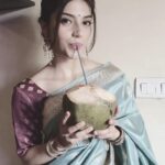 Mehrene Kaur Pirzada Instagram - The summer is on us and @rashichowdhary insists I have some coconut water everyday to keep my electrolytes balanced and my skin super healthy :) Guys! don’t forget to eat the Malai for some really good fats ❤ #staycool #keephealthy
