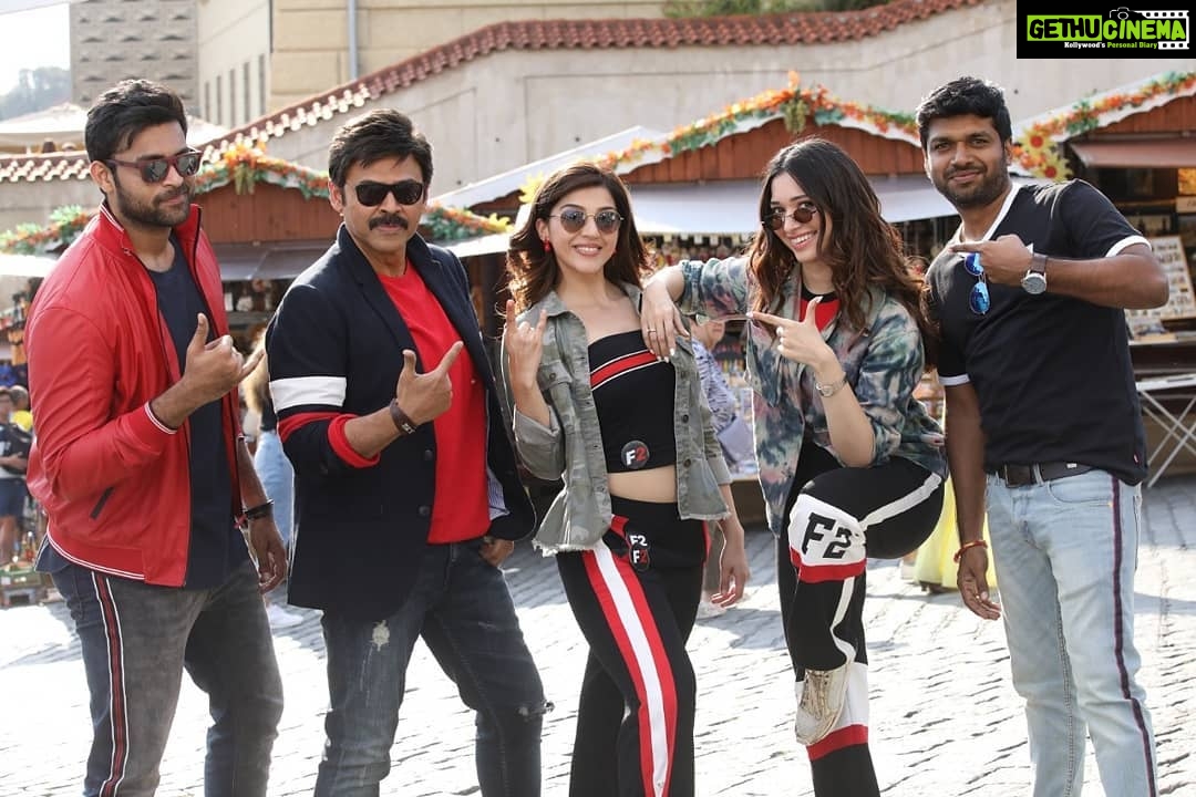 Mehrene Kaur Pirzada Instagram - DHAMAAL in #Prague 🎉🎉🎉 #F2 @venkateshdaggubati @varunkonidela7 @tamannaahspeaks @anilravipudi Czech Republic