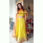 Mehrene Kaur Pirzada Instagram – Lehenga love😍💞 Styled by my lovely @veerakapuree