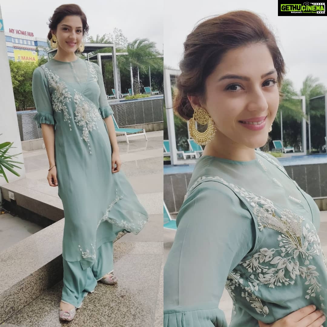 Mehrene Kaur Pirzada Instagram - Wearing @eksootofficial Earrings @kruthika_jewellery Juttis @needlethread01 Styling @tanishqmalhotraa Make up & Hair @iramakeupstudios