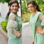 Mehrene Kaur Pirzada Instagram - Wearing @samatvambyanjalibhaskar , Earrings @neerahbynidhi , Styled by @shravyavarma for Pantham Trailer Launch ❤️