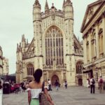 Mehrene Kaur Pirzada Instagram - Roman Bath 😍❤️ #Bath #England The Roman Baths