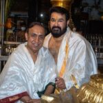Mohanlal Instagram - With Ravi Chettan Guruvayur temple kerala