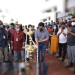 Mohanlal Instagram - Glad to share that we have started the shooting of #Drishyam2 today. Here are some of the Pooja Pics. . . . . #drishyam #drishyam2 #shooting #covidprotocolsinplace