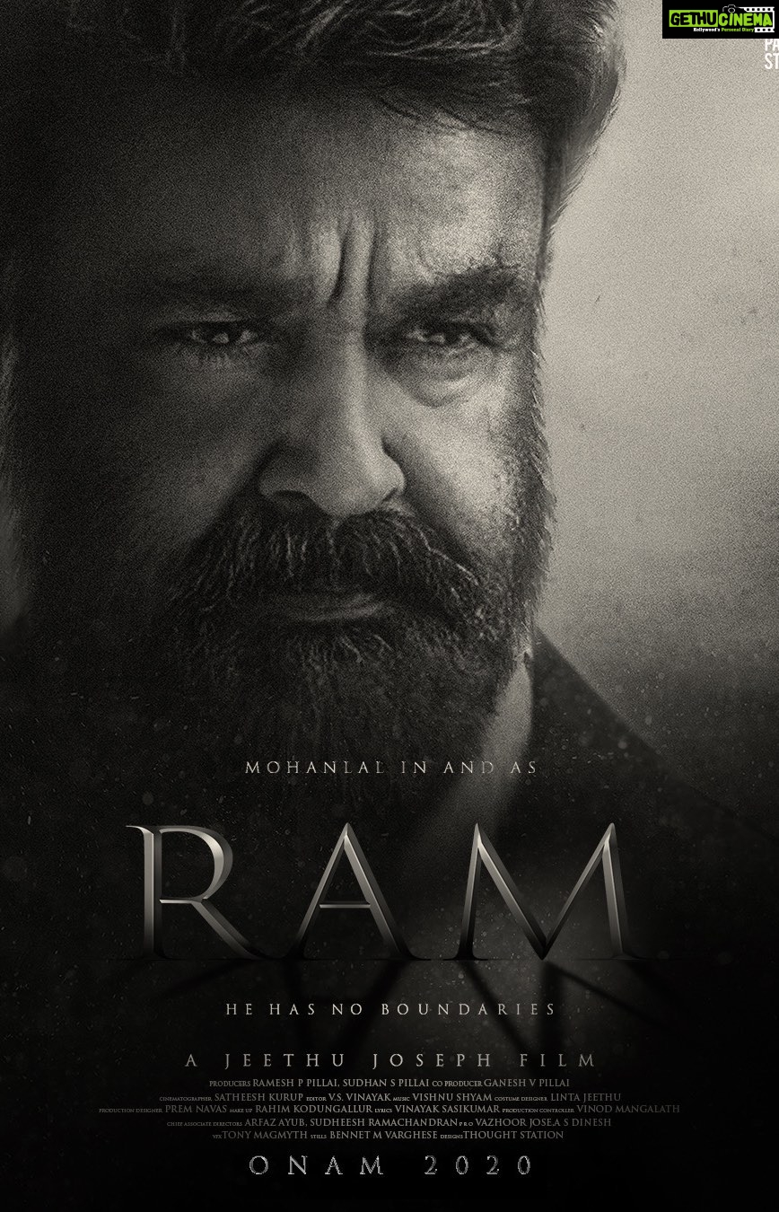 Mohanlal Instagram - He Has No Boundaries!!! MOHANLAL in and as RAM !!! A JEETHU JOSEPH Film !! Produced By Ramesh P Pillai & Sudhan S Pillai #Mohanlal #Trisha #JeethuJoseph #AbhishekFilms #Onam2020