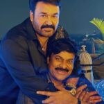 Mohanlal Instagram - With my amazing friend Chiranjeevi . . . . #chiranjeevi #friends #reunion #classof80 Hyderabad, India
