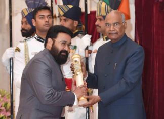 Mohanlal Instagram - Received Padma Bhushan, The Third Highest Civilian Award from The Honorable President of India, with sheer jubilation. I express my fervent gratitude to the Omnipotent Power above and also each well wisher, who has directly or indirectly been a part of my journey. Truly rapturous with this inimitable moment. #padmaawards #padmaawards2019 #padmabhushan Rashtrapati Bhavan