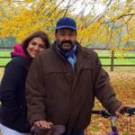 Mohanlal Instagram - Enjoying the colours of autumn at Chippenham. Kerala Piravi wishes to all :)