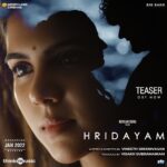 Mohanlal Instagram - Really happy to share the official teaser of my son’s upcoming film ‘Hridayam’… Hope you all enjoy it as much as I did! Directed by @vineeth84 Produced by @visakhsubramaniam Releasing in Theatres worldwide in Jan 2022 through @cinemasmerryland @pranavmohanlal @kalyanipriyadarshan @darshanarajendran @ajuvarghese @sitarasuresh @thinkmusc @pharsfilm