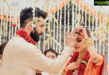 Mouni Roy Instagram - I found him at last ..♥️ Hand in hand, blessed by family & friends, We are married!!!!!!!!!!! Need your love and blessings… 27.01.22 Love, Suraj & Mouni Hilton Goa Resort