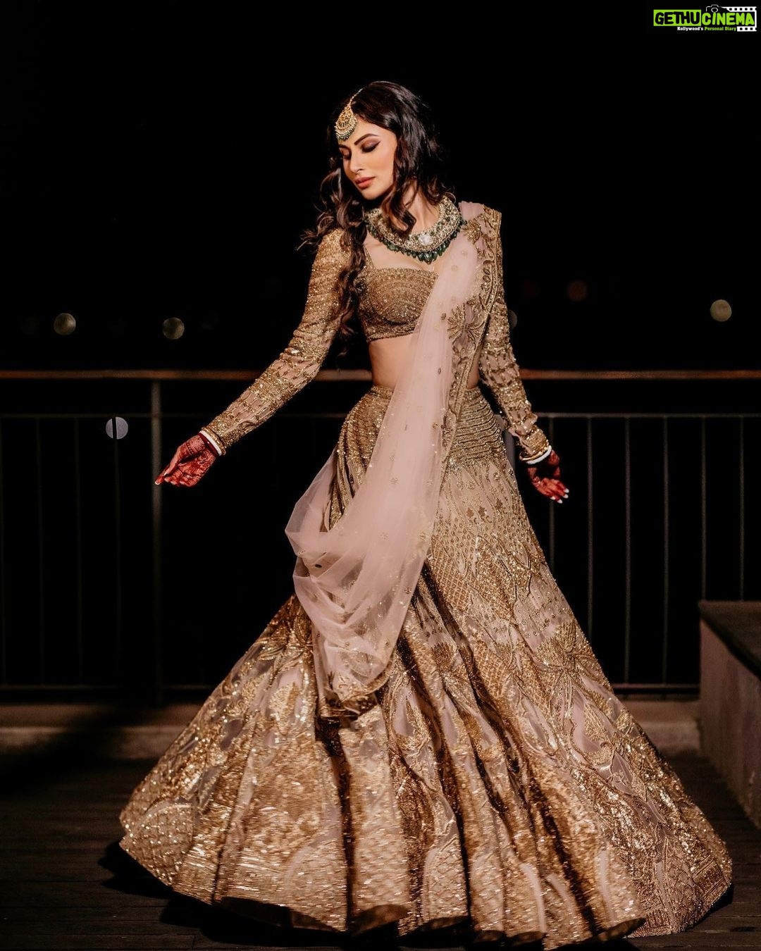Mouni Roy Instagram - Stars & my loon moon ✨ संगीत #favsoirée • • • My stunning lehenga by @falgunishanepeacockindia thank you ♥️ Jewellery my fav 🤩 @golecha_jewels Style by my @rishika_devnani Hair @chettiarqueensly Make up @mukeshpatilmakeup Wedding planners : @neferrtitiweddings Decor & styling : @neferrtitiweddings Hospitality partner : @hiltongoaresort Filmography: @theweddingjournalsofindia Photography team : @priyamparikhpictures Hospitality management: @Bgc.event Technical partner : @resonateproblr DJ: @dj_sharath Stationary partner : @puneet_gupta_invitations Unforgettable memories created by @reemasang @studioneelabh After party @thehimanisingh