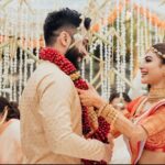 Mouni Roy Instagram - I found him at last ..♥️ Hand in hand, blessed by family & friends, We are married!!!!!!!!!!! Need your love and blessings… 27.01.22 Love, Suraj & Mouni Hilton Goa Resort