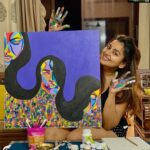 Mrudula Murali Instagram - Colours of my #lockdown life• 🌈 #lockdownart #acrylicpaintings #acryliconcanvas