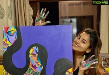 Mrudula Murali Instagram - Colours of my #lockdown life• 🌈 #lockdownart #acrylicpaintings #acryliconcanvas
