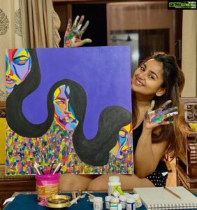 Mrudula Murali Instagram - Colours of my #lockdown life• 🌈 #lockdownart #acrylicpaintings #acryliconcanvas