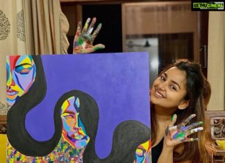 Mrudula Murali Instagram - Colours of my #lockdown life• 🌈 #lockdownart #acrylicpaintings #acryliconcanvas