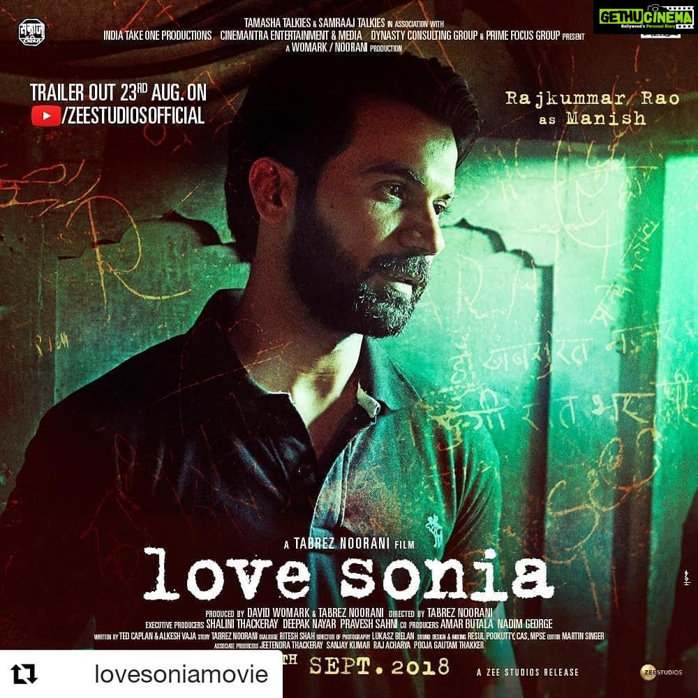 Mrunal Thakur Instagram - #Repost @lovesoniamovie (@get_repost) ・・・ Introducing Manish. His hope is stronger than their fear, #AgainstAllOdds. #LoveSonia trailer out tomorrow! . . . #TabrezNoorani @mrunalofficial2016 @therichachadha @bajpayee.manoj @rajkummar_rao @freidapinto @_adilhussain @saietamhankar @anupampkher #DavidWomark @man_on_ledge @shalinithackeray @gautambthakker @superyapper @samraajtalkies @zeestudiosofficial