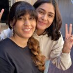 Mrunal Thakur Instagram - Behind the scenes . . . . I believe every person is born with a talent, some with many. While I have always loved acting, I have a secret passion of my own - hair styling. I make sure to spend every spare moment either styling my sister’s hair or learning new techniques. The best way for me to keep myself motivated is to learn something new every day. Thank you to my lovely talented entourage @lakshsingh_hair , @nishisingh_muah , @kimberlychu93 @missblender and @mallikajolly who keep my hair sane on set and inspire me to work towards getting better. And a special thank you for my beautiful @missblender for being my forever model and @aashianahluwalia for being my forever photographer P.S hope you guys are taking good care and plz don’t be the carrier of #covid19 #quarentine #hairstylist #hairstyles #braids #learning #haircut