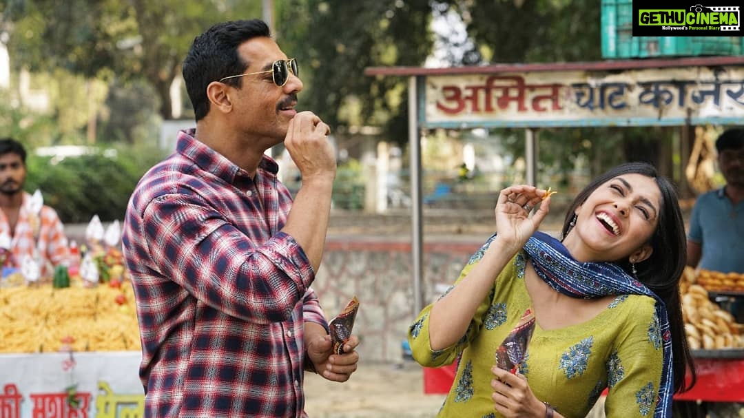 Mrunal Thakur Instagram - I was so overwhelmed when I first heard the narration of Batla House, that very moment I knew that I want to be a part of this film. I didn't know how it was going to be like !I was nervous as it was a new project, new beginning, new character with a new co -star. I am always so blessed to have the best . This one's for you John! thank you for always motivating me, appreciating my work and playing pranks on me which fails hehehe And I'm absolutely enjoying shooting with you! So effortless.... Can't wait for the world to see Sanjay Nandita Happy belated birthday !!!
