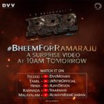 N. T. Rama Rao Jr. Instagram - Bro @alwaysramcharan, I wish I could've celebrated your birthday under better circumstances. But since we're under a lockdown & because staying home is important,I'm giving you a digital surprise at 10am tomorrow. Trust me,this is a bang you won't ever forget #BheemforRamaraju